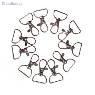 Standhappy ใหม่ ตะขอพวงกุญแจ โลหะ สีเงิน 10 ชิ้น ต่อชุด