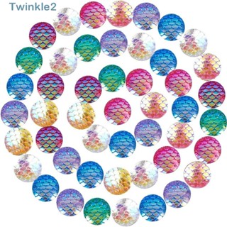 Twinkle ลูกปัดเรซิ่น รูปเกล็ดปลานางเงือก 12 มม. 15 สี สําหรับทําเครื่องประดับ