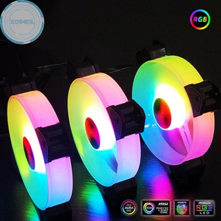 Xo94ol พัดลมระบายความร้อนเคสคอมพิวเตอร์ PC RGB LED 120 มม. เสียงเงียบ พร้อมรีโมตคอนโทรล
 Th