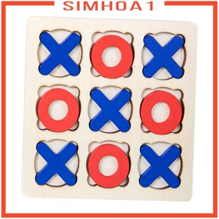 [Simhoa1] ของเล่นไม้ปริศนา TAC Toe XO เสริมการเรียนรู้เด็ก และผู้ใหญ่