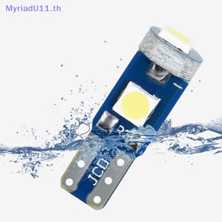 Myriadu หลอดไฟ T5 Led W3W W1.2W 3030 สีขาว สําหรับติดรถยนต์ 10 ชิ้น