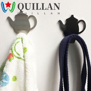 Quillan ตะขอกาน้ําชา สเตนเลส กันน้ํา ที่เก็บกาน้ําชา ที่วางตกแต่ง แบริ่งที่แข็งแกร่ง ความจุ ไม่ต้องเจาะ รูปร่างกาน้ําชา ตกแต่งบ้าน