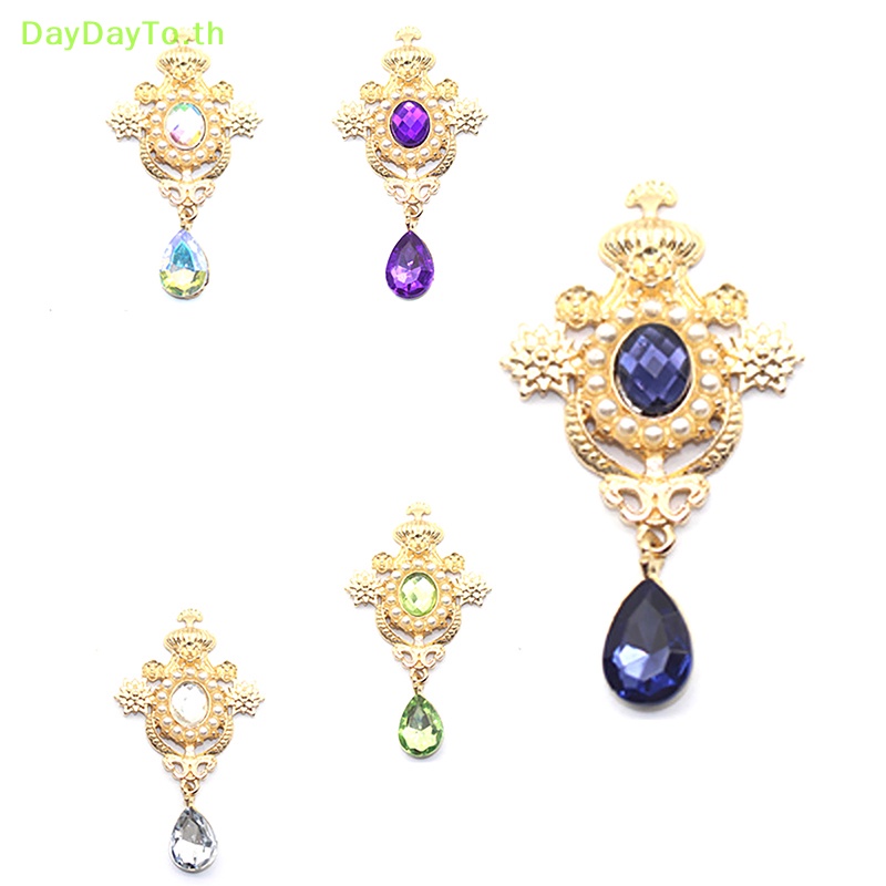 Daydayto เข็มกลัด รูปหยดน้ํา ประดับไข่มุก พลอยเทียม อัลลอย สําหรับตกแต่งงานแต่งงาน แก้วไวน์ การ์ดเชิญ DIY