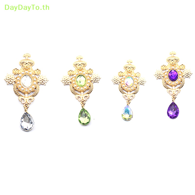 Daydayto เข็มกลัด รูปหยดน้ํา ประดับไข่มุก พลอยเทียม อัลลอย สําหรับตกแต่งงานแต่งงาน แก้วไวน์ การ์ดเชิญ DIY