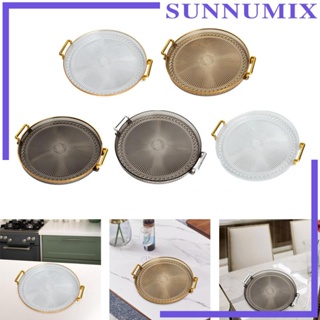 [Sunnimix] ถาดใส่อาหารเช้า ผลไม้ พร้อมที่จับ ทรงกลม สําหรับตกแต่งห้องนั่งเล่น เคาน์เตอร์ ปาร์ตี้ ร้านอาหาร