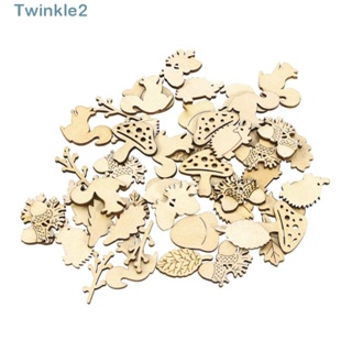 Twinkle ของตกแต่ง รูปสัตว์ เห็ด แบบไม้ สําหรับทํางานฝีมือ DIY 200 ชิ้น