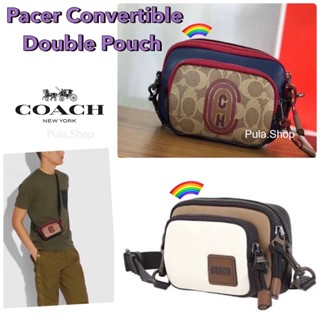 กระเป๋าสะพายใบจิ๋ว 89259 89478 Pacer Convertible Double Pouch Signature Patch 002