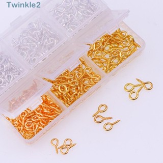 Twinkle ตะขอสกรูตาไก่ ขนาดเล็ก 4.5x10 มม. 3 ขนาด 4x8 มม. 2 สี สําหรับทําเครื่องประดับ 800 ชิ้น