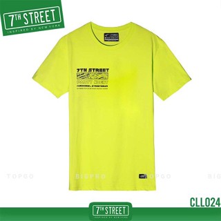 【s-5xl】ผ้าฝ้าย 100%เสื้อยืด 7th Street รุ่น Color of My Life (เขียว สะท้อนแสง) CLL024 ของแท้สามารถปรับแต่งได้