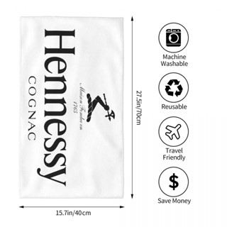 Hennessy โลโก้ ผ้าขนหนู ดูดซับ สี่เหลี่ยม ผ้าขนหนูเช็ดหน้า ผ้าขนหนูหัว ผ้าขนหนูอาบน้ํา วิ่ง ฟิตเนส โยคะ ผ้าขนหนูกีฬากลางแจ้ง 70x40 ซม.