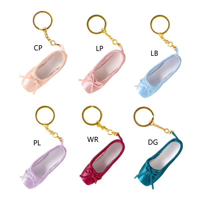 พวงกุญแจส้นเต้นระบำบัลเลต์ satin mini ballet shoes และ pointe shoes charm chain