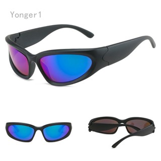 Yonger แว่นตากันแดด ทรงสี่เหลี่ยมผืนผ้า ดวงจันทร์ สไตล์ฮิปฮอป พังก์ วินเทจ เหมาะกับการขี่จักรยาน เล่นกีฬากลางแจ้ง แฟชั่นสําหรับผู้ชาย ผู้หญิง