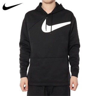 Nike เสื้อกันหนาวลําลอง มีฮู้ด ทรงหลวม พิมพ์ลายตะขอใหญ่ ของแท้ 100% สําหรับผู้ชาย AJ9264