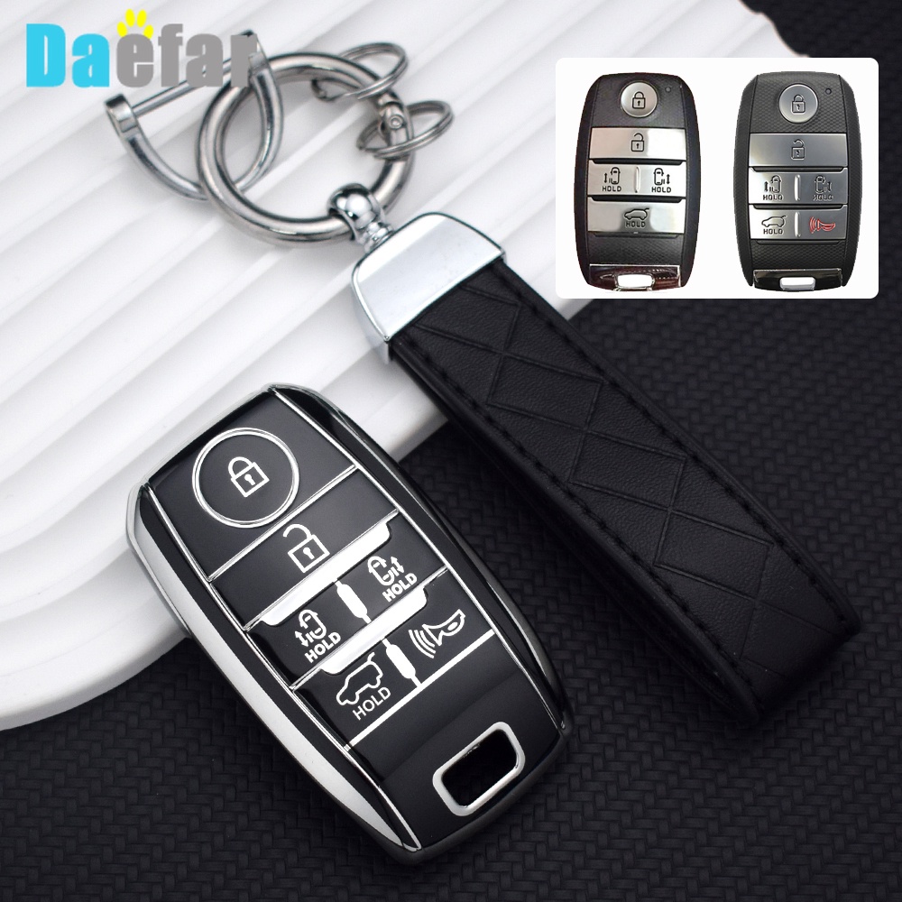 เคสกุญแจรีโมตรถยนต์ คาร์บอน ABS อุปกรณ์เสริมสําหรับ Kia Sedona Grand Carnival 2015 2016 2017 2018 2019 Stonic Forte Niro Soul Sorento