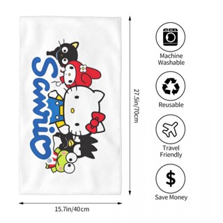 Sanrio โลโก้ ผ้าขนหนู ดูดซับ สี่เหลี่ยม ผ้าขนหนูเช็ดหน้า ผ้าขนหนูหัว ผ้าขนหนูอาบน้ํา วิ่ง ฟิตเนส โยคะ ผ้าขนหนูกีฬากลางแจ้ง 70x40 ซม.