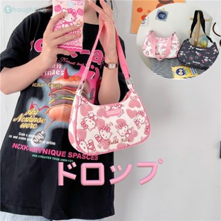 Sanrio Underarm Bag น่ารักกระเป๋าแฟชั่นผู้หญิง Kawaii กระเป๋าถือ Hello Kitty Kuromi Mymelody กระเป๋าซิปกระเป๋าสะพายของขวัญ TH