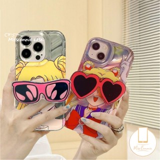 เคสโทรศัพท์มือถือ ลายการ์ตูนเซเลอร์มูนน่ารัก พร้อมขาตั้ง สําหรับ Samsung A12 A34 A04E A14 A11 A54 A13 A23 A30s A04 A71 A50 A22 A32 A21s A03 A03s A52 A53 A30 A31 A20 A02s A04s A51 A20s