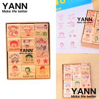 Yann1 แสตมป์ คําชมวลี รางวัล 16 ชิ้น ต่อชุด ของเล่นเสริมสร้างแรงบันดาลใจ การบ้าน การแก้ไข แสตมป์ภาษาอังกฤษ เครื่องเขียน