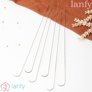 Lanfy เข็มลูกปัดโค้ง คุณภาพ ป้องกันสนิม สําหรับทําเครื่องประดับ ถักนิตติ้ง งานฝีมือ