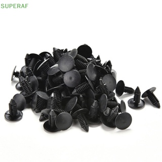 Superaf คลิปหมุดพลาสติก สีดํา เส้นผ่าศูนย์กลาง 6 มม. สําหรับติดรถยนต์ 100 ชิ้น