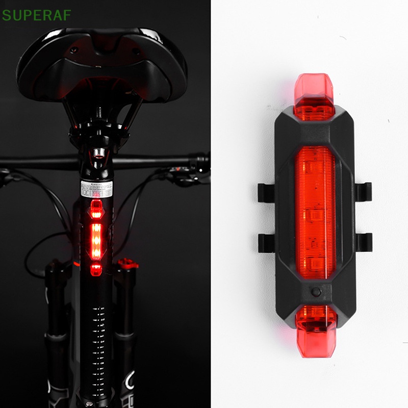 Superaf ไฟท้ายจักรยาน LED กันน้ํา ชาร์จ USB เพื่อความปลอดภัย