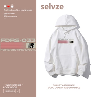 Selvze (พร้อมส่งจากกรุงเทพ มาใน 3 วัน) ตัวอักษรแฟชั่นพิมพ์เสื้อฮู้ด แขนยาวบาง T0533