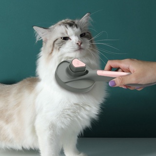 Pets Shop Cat Shedding Brush Stainless Steel Self Cleaning One Click Hair Removal แปรงขนแมวสำหรับในร่ม