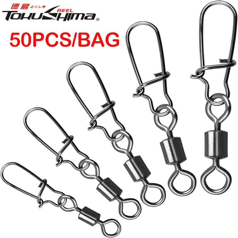 50 ชิ ้ น/lot 10LB-110LB หมุนแบริ ่ งตกปลา Connector Pin ความแข ็ งแรงสูง Ball แบริ ่ งหมุน Jig น ้ ําเค ็ มแหวนสแตนเลส