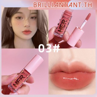 Dragon Ranee Hydrating Lip Tint ลิปสติก Mirror Lip Glaze Moisturizing Lip Gloss เครื่องสำอางติดทนนาน 8 สี bri