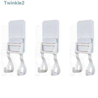 Twinkle ตะขอไม้ถูพื้น พลาสติก สีขาว ไร้รอยต่อ อเนกประสงค์ 3 ชิ้น สําหรับห้องน้ํา