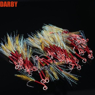 Darby อุปกรณ์ตกปลา ตะขอเหล็กคาร์บอน แรงดึงสูง 10 ชิ้น