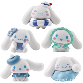 ตุ๊กตาฟิกเกอร์ Cinnamoroll Sanrio DIY เหมาะกับฤดูร้อน สําหรับตกแต่งเค้ก 5 ชิ้น