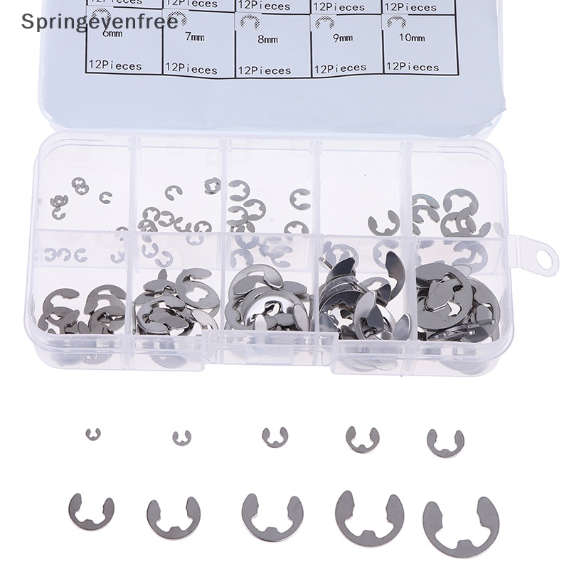 Spef ชุดคลิปสเตนเลส 304 E-Clip M1.5~M10 FE 120 ชิ้น ต่อกล่อง
