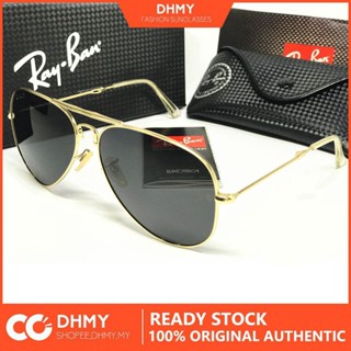 Rayban แว่นตากันแดด เลนส์โพลาไรซ์ กรอบสีเทา 62 มม.