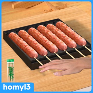 [Homyl3] แผ่นไส้กรอกฮอตดอก อะลูมิเนียม 6 หลุม สําหรับทําอาหารเช้า กลางแจ้ง DIY