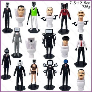 Cwc โมเดลตุ๊กตาฟิกเกอร์ Skibidi Toilet Action Figure Police Toilet Titan Speaker Man TV Man ของเล่นสําหรับเด็ก 17 ชิ้น