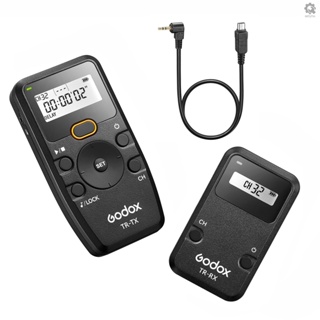 {intu} Godox TR Series 2.4G รีโมตควบคุมชัตเตอร์กล้อง แบบไร้สาย (ตัวส่งสัญญาณ และตัวรับสัญญาณ) ตั้งเวลาได้ 6 ครั้ง 32 ช่อง ระยะควบคุม 100 ม. พร้อมสายชัตเตอร์ TR-OP12