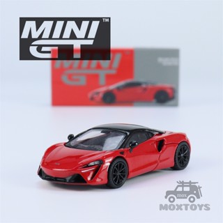 โมเดลรถยนต์ MINI GT 1:64 McLaren Artura Vermillion Red 2023 LHD Diecast ของเล่นสําหรับเด็ก