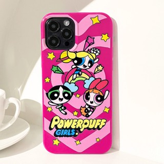 เคสโทรศัพท์มือถือ TPU เคลือบเงา ลายการ์ตูน Powerpuff Girl สําหรับ IPhone 11 12 13 14 Pro Max 7Plus 8Plus XR XS 12 Pro Max