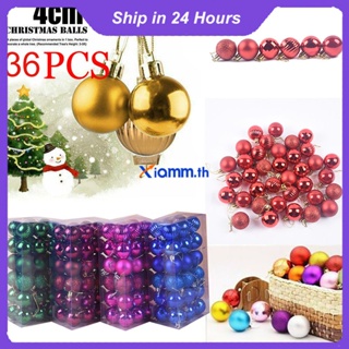 Richanghuodong 36 ชิ้น 1.6 นิ้ว/4 ซม. ลูกบอลคริสต์มาส Bauble Party อุปกรณ์ตกแต่งบ้านหัตถกรรม Xmas แขวน