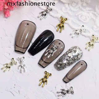 Mxfashione เครื่องประดับตกแต่งเล็บ โลหะผสม รูปหมีโหด สีทอง สีเงิน สไตล์ญี่ปุ่น ย้อนยุค DIY