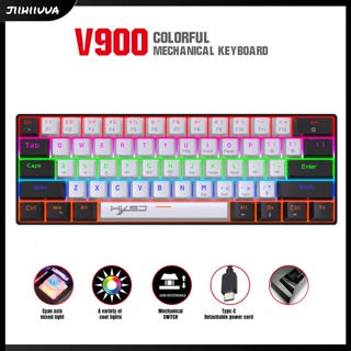 Jl- V900bw คีย์บอร์ดเล่นเกม แบบใช้สาย Type-c อินเตอร์เฟส 61 คีย์