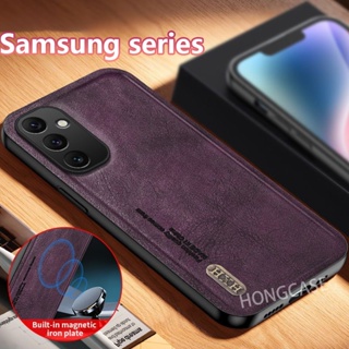 เคสโทรศัพท์มือถือหนังนิ่ม ขอบซิลิโคน สไตล์เรโทร สําหรับ Samsung Galaxy M54 M34 M14 5G 2023