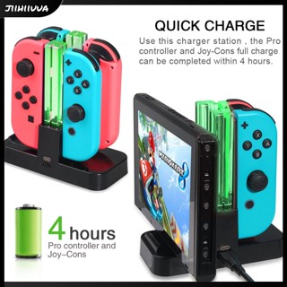 Jl- Joy-Con แท่นชาร์จ USB 4 in 1 ไฟแสดงสถานะ LED สําหรับจอยเกม Nintend Switch