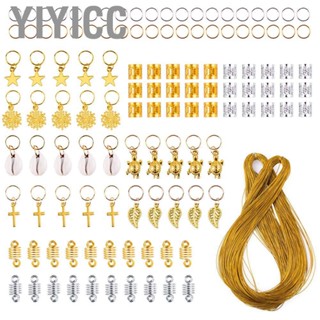 Yiyicc Dreadlocks Snowflake Leaf Shape Hair Rings  Bands Rope Braids Access