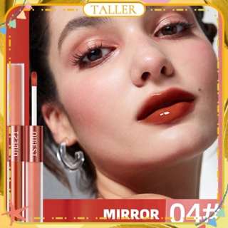 ✧Ready Stcok Qibest Matte Mirror Double-ended Lip Glaze Velvet Moisturizing Smooth 2-in -1 Lipstick Easy To Colour Long Lasting Lip Makeup TALLER