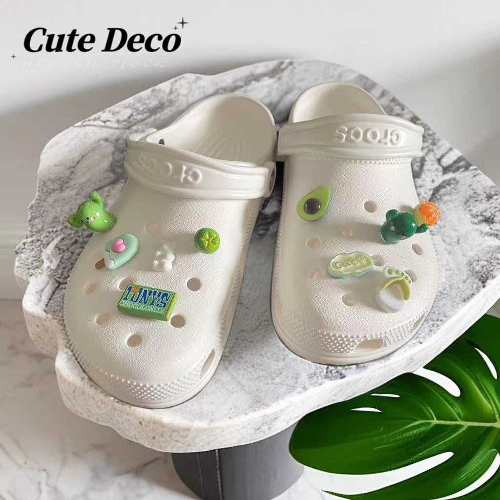 [ของตกแต่งน่ารัก] จี้รูปกระบองเพชร สามมิติ สีเขียว สําหรับตกแต่งรองเท้า DIY