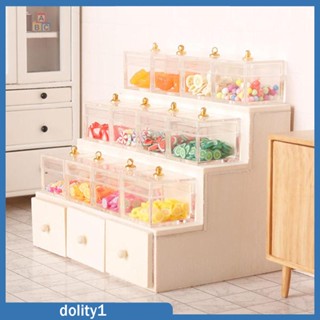 [Dolity1] ชั้นวางผักผลไม้ แบบไม้ 1:12 พร้อมกล่องใส 12 ชิ้น สําหรับตกแต่งบ้านตุ๊กตา