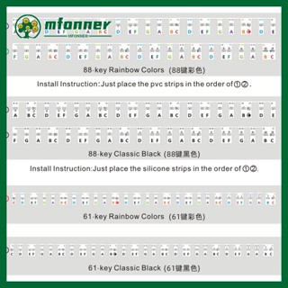 สติกเกอร์ติดคีย์บอร์ดเปียโน 88 คีย์ 61 คีย์ ถอดออกได้ สําหรับผู้เริ่มต้น