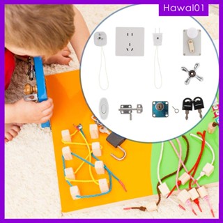 [Hawal] บอร์ดของเล่น Montessori Busy Board Plane Travel DIY 6 ชิ้น